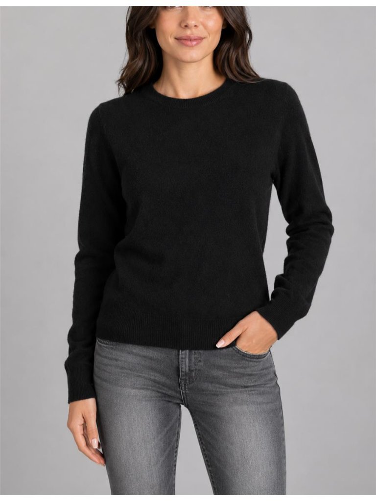 Hilary Radley 100% Cashmere Sweater Womens Medium Black Crewneck Knit